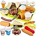 HERSITY Comida Cocinitas Juguete Alimentos Desmontables, Hamburguesas Utensilios Cocina Juguete Plastico con Bandeja, Juegos de rol Regalos para Niños Niñas 3 4 5 Años