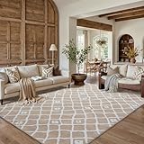 PureCozy Alfombra beige de 200 x 300 cm para salón, comedor