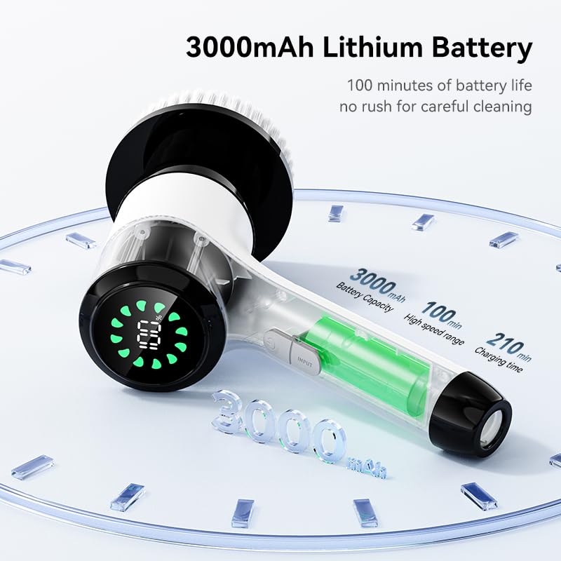 Electric Spin Scrubber, Cordless Power Cleaning Brush with 8 Replaceable Heads - image 6