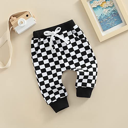 Toddler Baby Boy Girl Checkerboard Plaid Pants Elastic Waist Casual Trousers Spring Summer Fall Winter Long Pants2