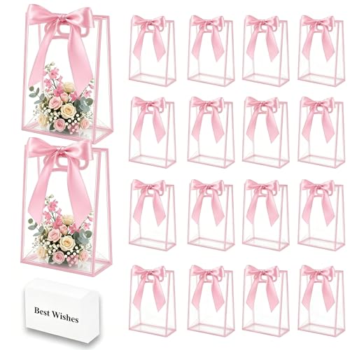 Sacs cadeaux transparents BeSlivewell en plastique rigide de 18 x 25,9 cm avec poignées