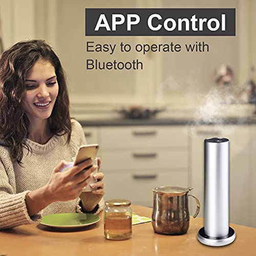 Zinyeme Bluetooth Essential Oil Diffuser For Aromatherapy Oils, Nebulizing Diffusion System, Fragrance Diffuser, Cold-Air Diffusion Scent Air Machine For Spa, Home, Office (Silver) #TOP1
