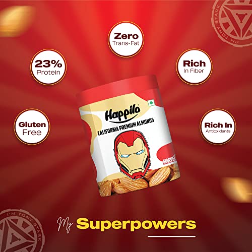 Image of Happilo Marvel California Premium Almonds 350G, Iron Man Edition High Protein Snack And Super Healthy Nuts, Raw
