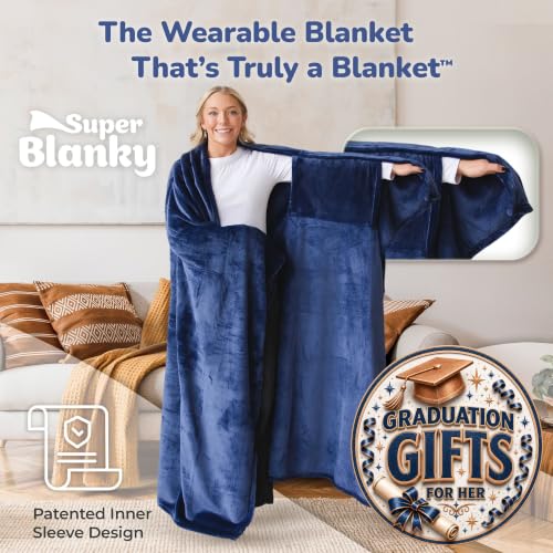 Image of Super Blanky Wearable Blankets for Women & Men, Graduation Day Gift for Her, Cozy Gifts for Women, Wife Birthday Gifts Ideas