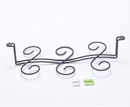 Miniatura 2 de Soporte para copas de vino para debajo del gabinete, bronce aceitado para 6 tazas, estilo vintage, acero inoxidable, montado en la pared, colgador