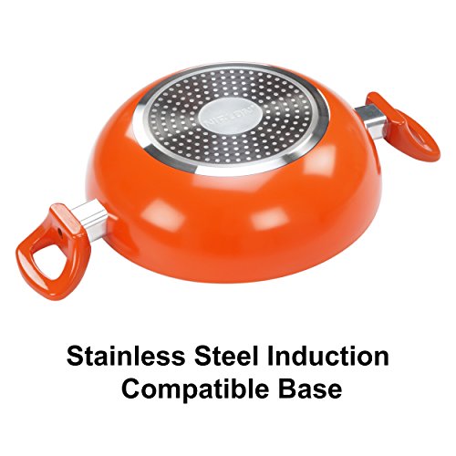 Image of Nirlon Ceramic Cookware Set, 2.4 Litre, Orange