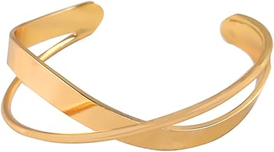 Yellow Chimes Elvora Bracelet for Women Fashion Golden Cuff Kadaa Bracelets for Girls | Twisted Gold Plated Hand Cuff Kadaa Bracelet | Birthday Gift For Girls and Women