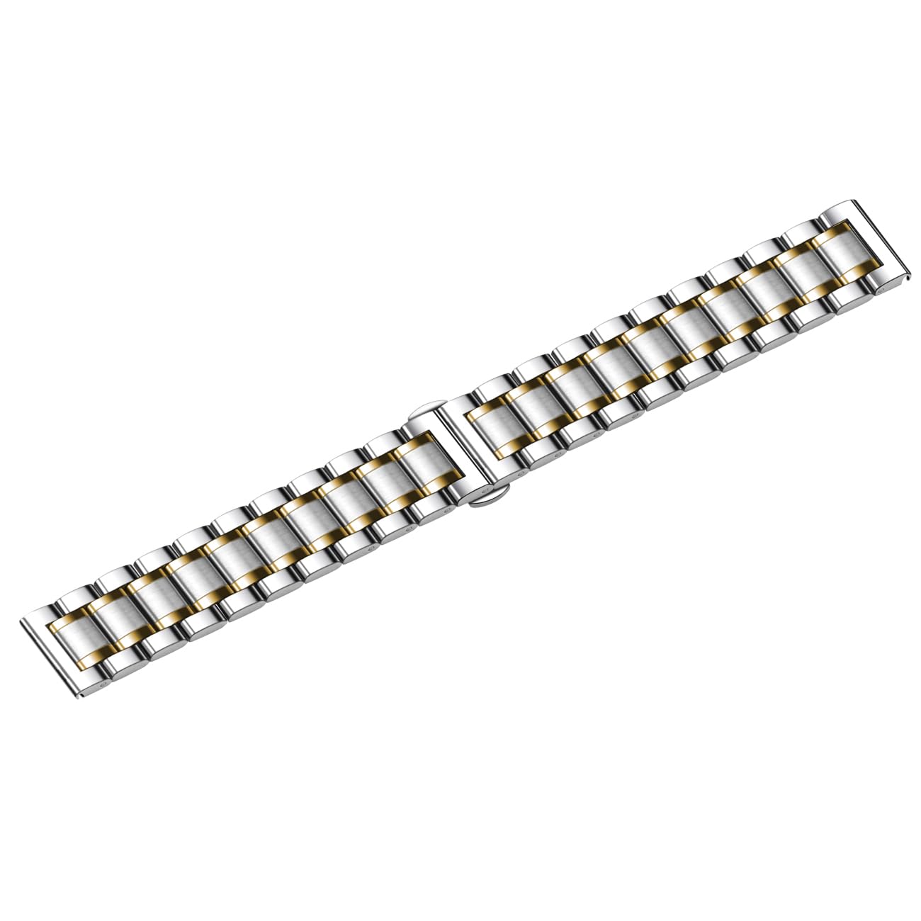 Universelles Metall-Uhrenarmband, passend für die meisten Tranditionalen, 21 mm Schnellverschluss-Edelstahl-Armbänder mit gebogenen Endstücken, klassisches Ersatzarmband für Männer und Frauen