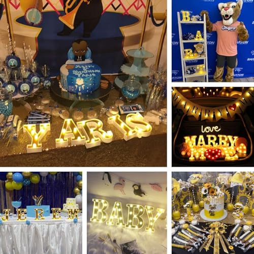 Image of Efavormart 6 inch Gold Marquee Number 5, Mirror Front Warm White LED Light Up 3D Sign, Battery Operated 72H Glow for Wedding Party & Wall Decor