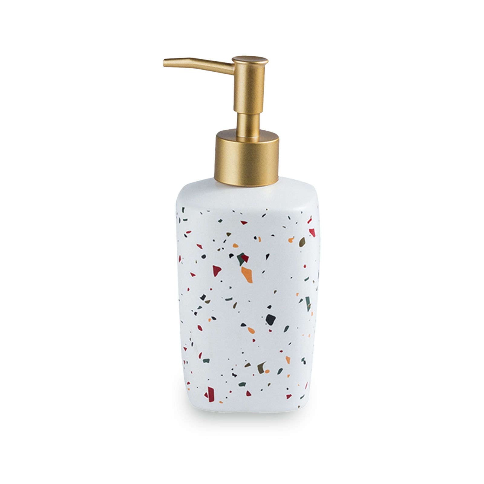 soap dispenser, Soap Dispenser, With Pump, Refillable Lotion Set For Bathroom Vanity Countertop, Ceramic Shampoo Dispenser-square bottle-colored fragments