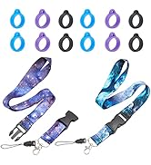 GORGECRAFT Anti-Lost Necklace Lanyard Set Keychain Around Neck Id Key Lanyard 2 Starry Sky Neck L...