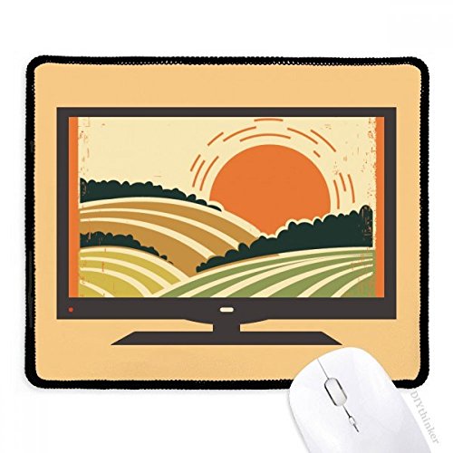 Tapis de souris caoutchouc Sun Sunshine Tree Hillside tapis de bureau antidérapant