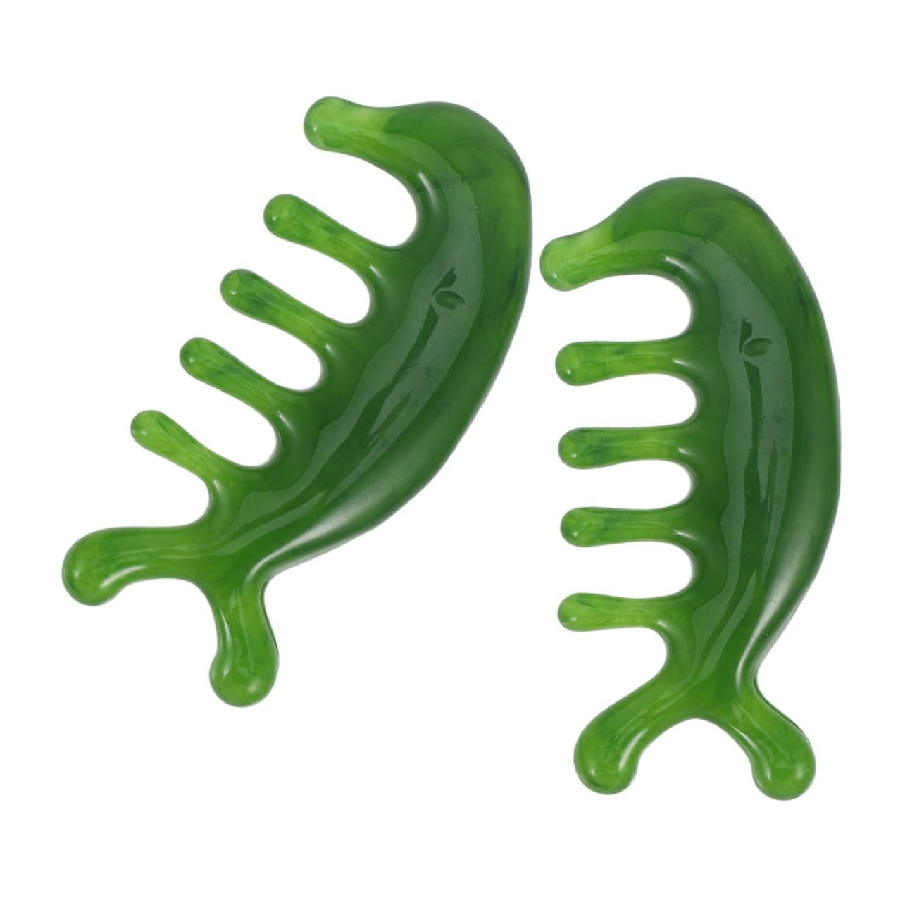 SHERCHPRY 5 Series Peine De Masaje Del Cuero Cabelludo Básico Peine De Masajes Para Piel De Cuidado Del Cabello De Acupuntura De Anchos Jade Verde 2 Piezas X 5
