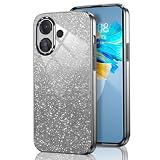 GOGME Glitter Cover per VIVO V60 Lite 5G, Tlaio Elettrolitico Silicone TPU Antiurto Trasparente/Brillare Protective Custodia. Nero