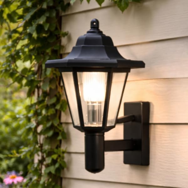 Garden Mile Solar Wall Light PIR Sensor – Victorian Outdoor Lantern, Waterproof LED Security Lamp for Garden, Garage, Patio, Front Door & Outdoor Lighting