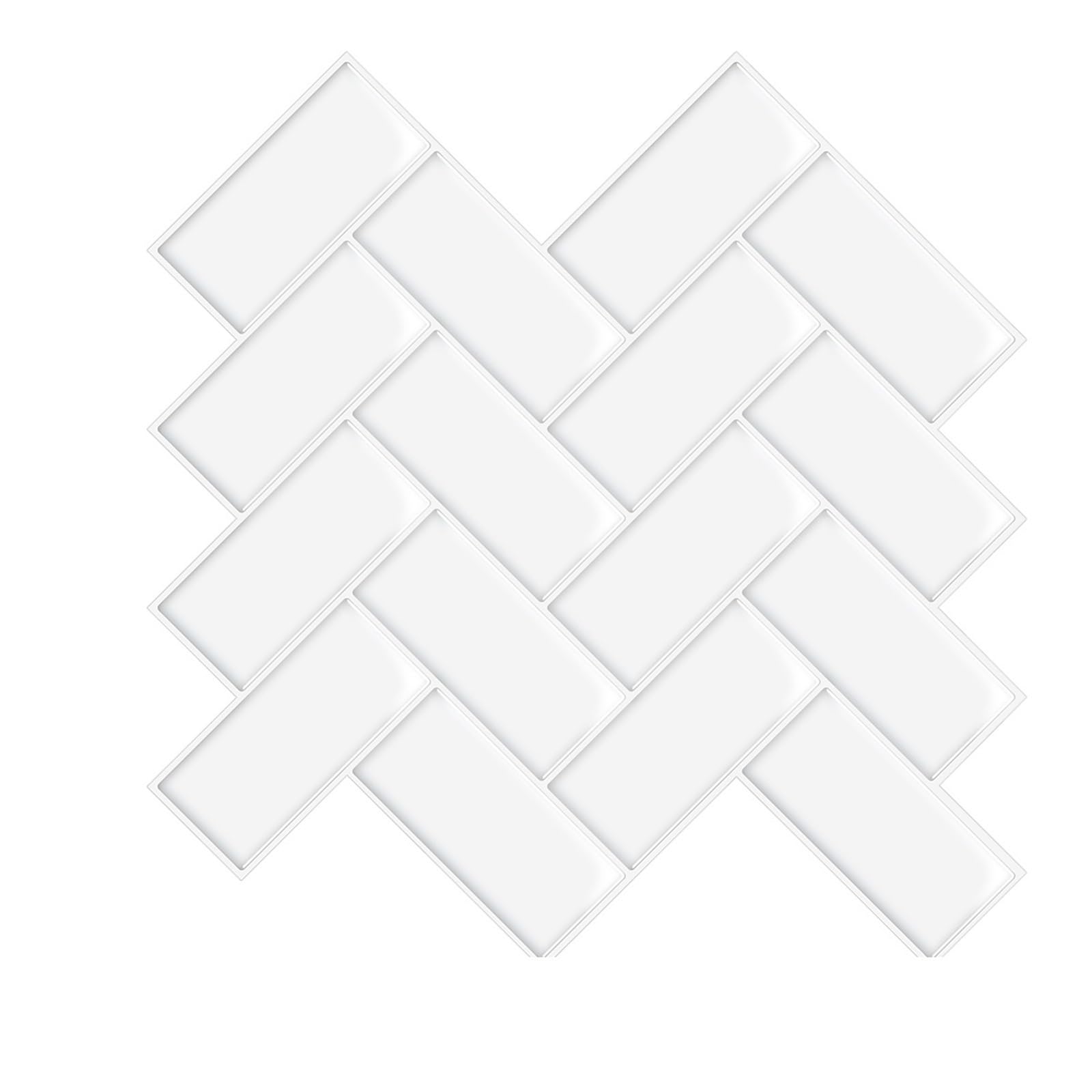 Splashback for Kitchen 5/10Sheet Stick On Self-Adhesive Tile White Peel and Tiles for Kitchen and Bathroom Herringbone and Back Splash(VP401-10PCS)