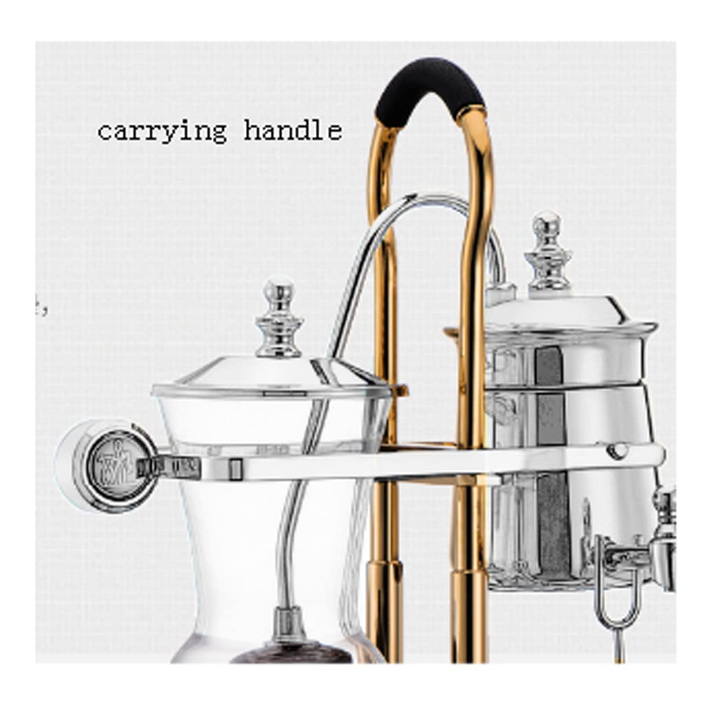 JITEM Caffettiera Belgio Luxury Royal Family Balance Syphon Coffee Maker Sifone Brewer Design Elegante Stile Retrò con manico a U Sifone in Vetro Pentola per caffè o tè