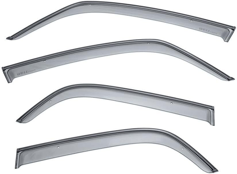 WellVisors Window Visors Wind Deflectors Compatible with Suzuki 2007-2013 SX4 Hatchback with Black Trim Rain Guards 3-847SK002