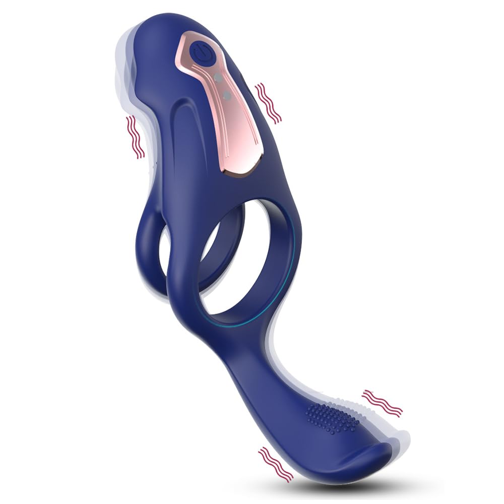 Masseur de Prostate Intelligent 3-en-1 avec APP - Vibromasseur à Poussée Automatique & Anneau Pénien - 9 Modes de Vibration & Télescopique - Silicone Médical Étanche - Sextoy Homme Point P & Couple