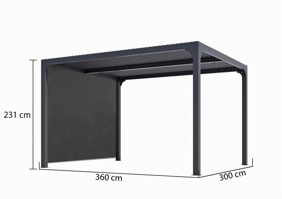 Pergola Bioclimatique 10.8m² Gris Anthracite - PER3630RBI