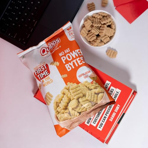 Image of Quipps Power Bytes Himalayan Salt Pack of 6 | 60g Each | Upto 28% Plant Protein | Patent Applied Innovation | High Protein | Millet & Lentil | Crunchy Savoury | Gluten Free | No Artificial Preservatives | No Palm Oil | Office, Tea Time & Travel Munchies