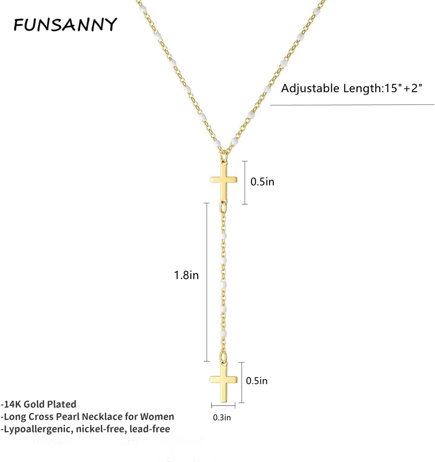 Lariat Necklaces for Women - Dainty Long Necklace Trendy 14K Gold Plated Hypoallergenic Layered Long Y-Shape Sunburst CZ T-Bar Pendant Drop Chain Necklace Set for Women Non Tarinsh Jewelry - Image 5