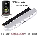 Ogodeal Microphone + Loudspeaker Ringer Buzzer Module + Bottom Cover Cap + Charging Usb Port Assembly Replacement OEM For LG G5 Verizon Carrier VS987/Us Cellular Carrier US992 (Silver)