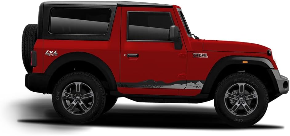 IDE AutoWorks |Explorer Edition Decal Made for Mahindra Thar | Side Decals | Colour - Red Rage| Size - 15.5 x 7 cm