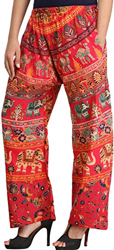 Image of Exotic India Casual Trousers from Pilkhuwa with Printed