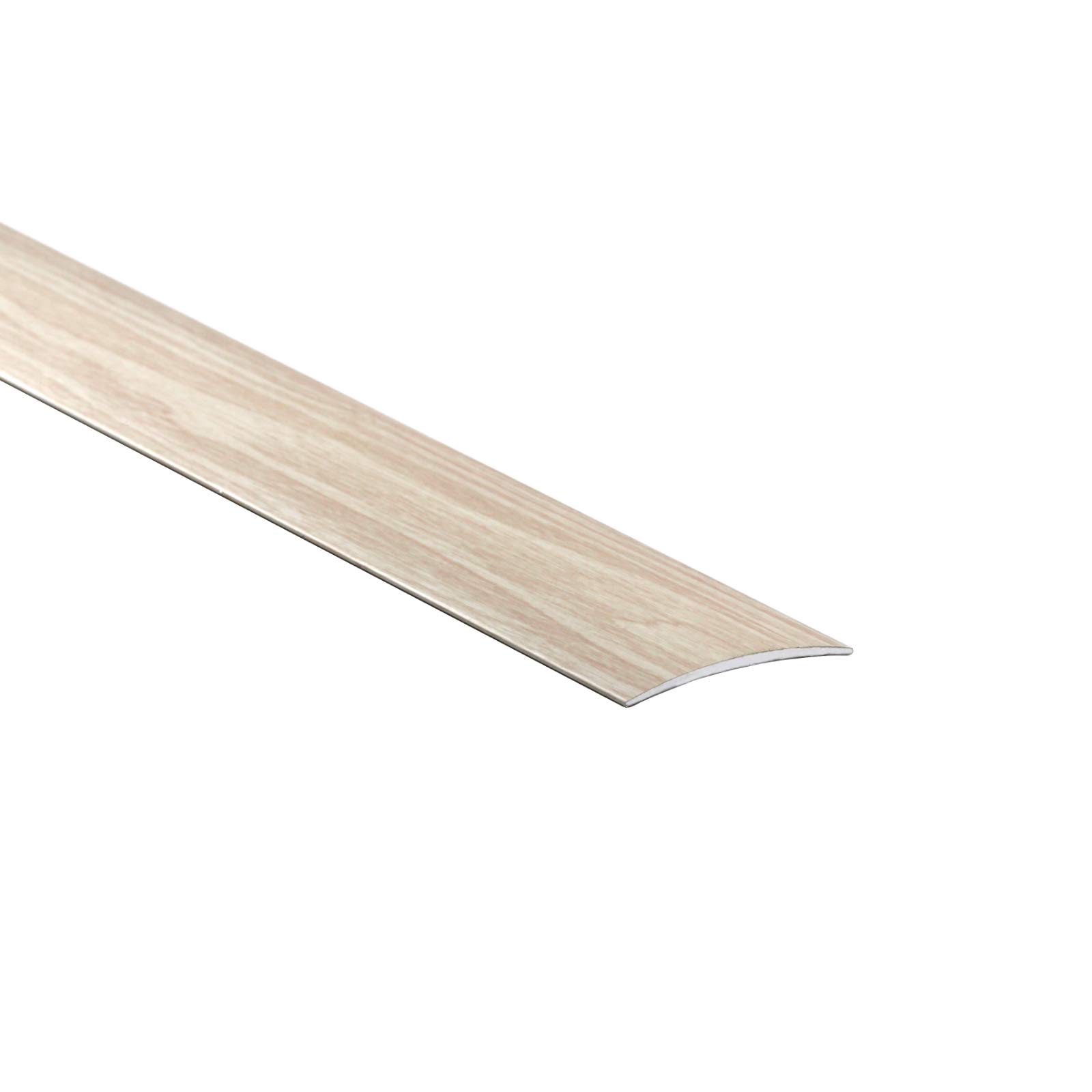 2 Meters 60mm Wide Self-Adhesive Aluminium Wood Effect Transition Strip Cover Door Floor Threshold TMW Profiles (White Oak)