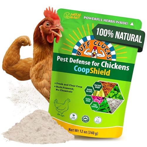 Buff Clucks Dust Bath Herb Blend for Chickens - Keep Feathers Clean & Healthy - Food Grade Natural Nesting Box Herbs for Bedding Coop Floor USA (12 oz)