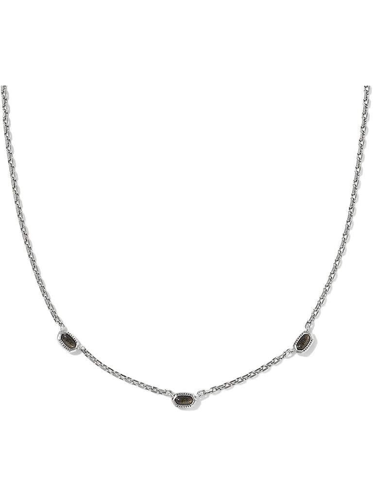 Silver Kendra Scott Mini Elisa Three Stone Strand Necklace
