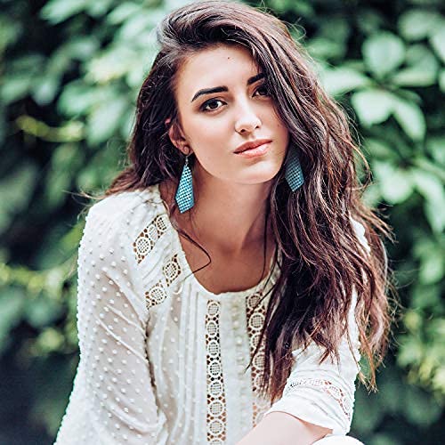 6 Pairs Sequin Dangle Earrings Mesh Grid Tassel Drop Colorful Sequin Earrings for Women Trendy Charms Bridal Wedding Jewelry (Simple Style, Large)2