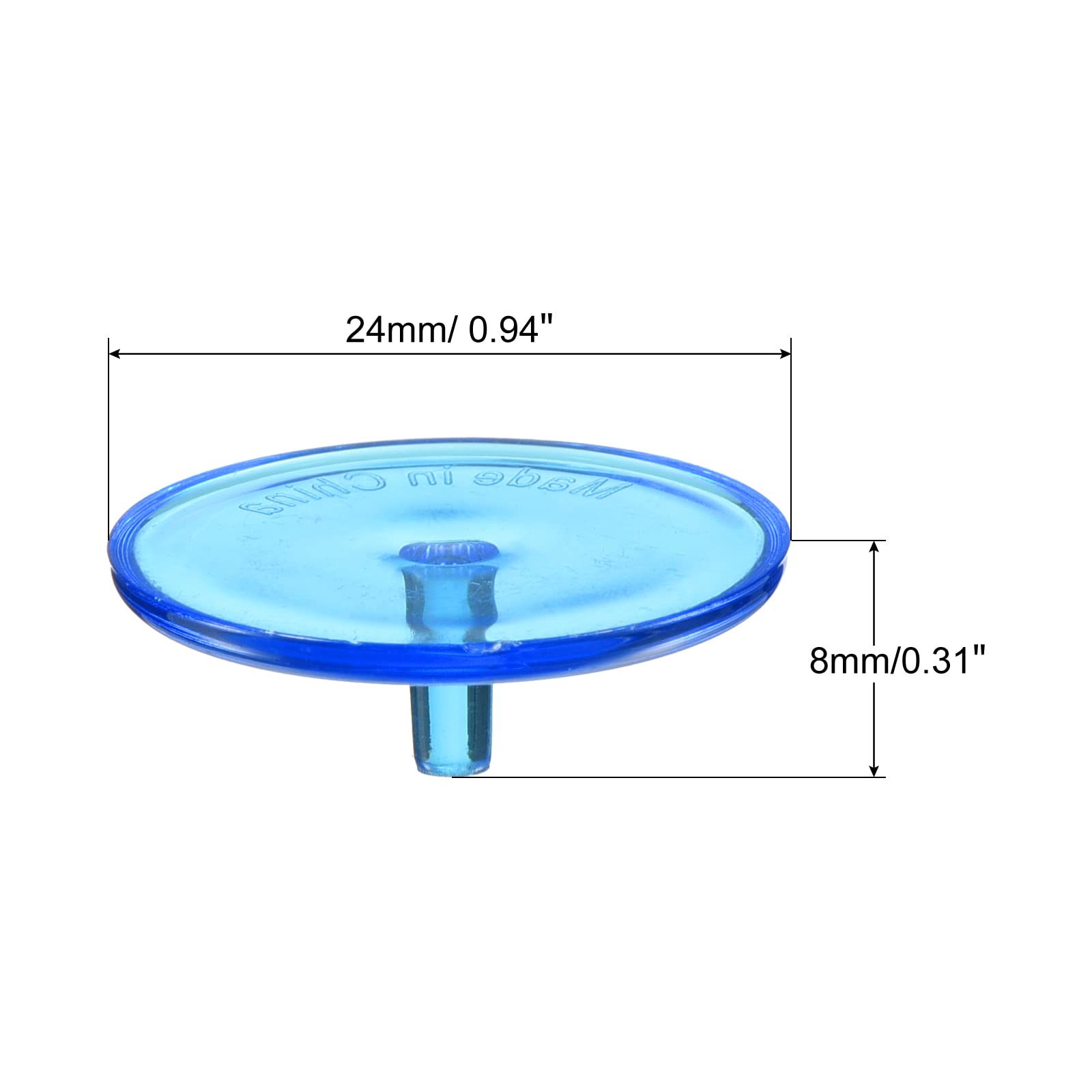 PATIKIL Golf Ball Marker, 100 Pack 24mm Round Transparent Flat Position Mark Places Marking Tool Golf Sport Accessory, Blue