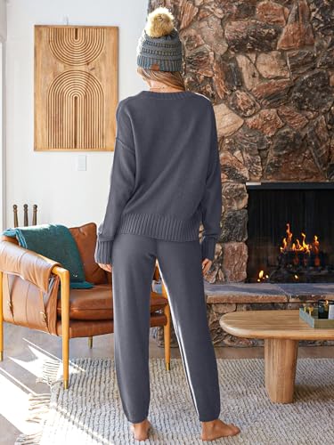 Image of LILLUSORY Womens Cardigan Pants Sets 2 Piece Slouchy Sweater Loungewear