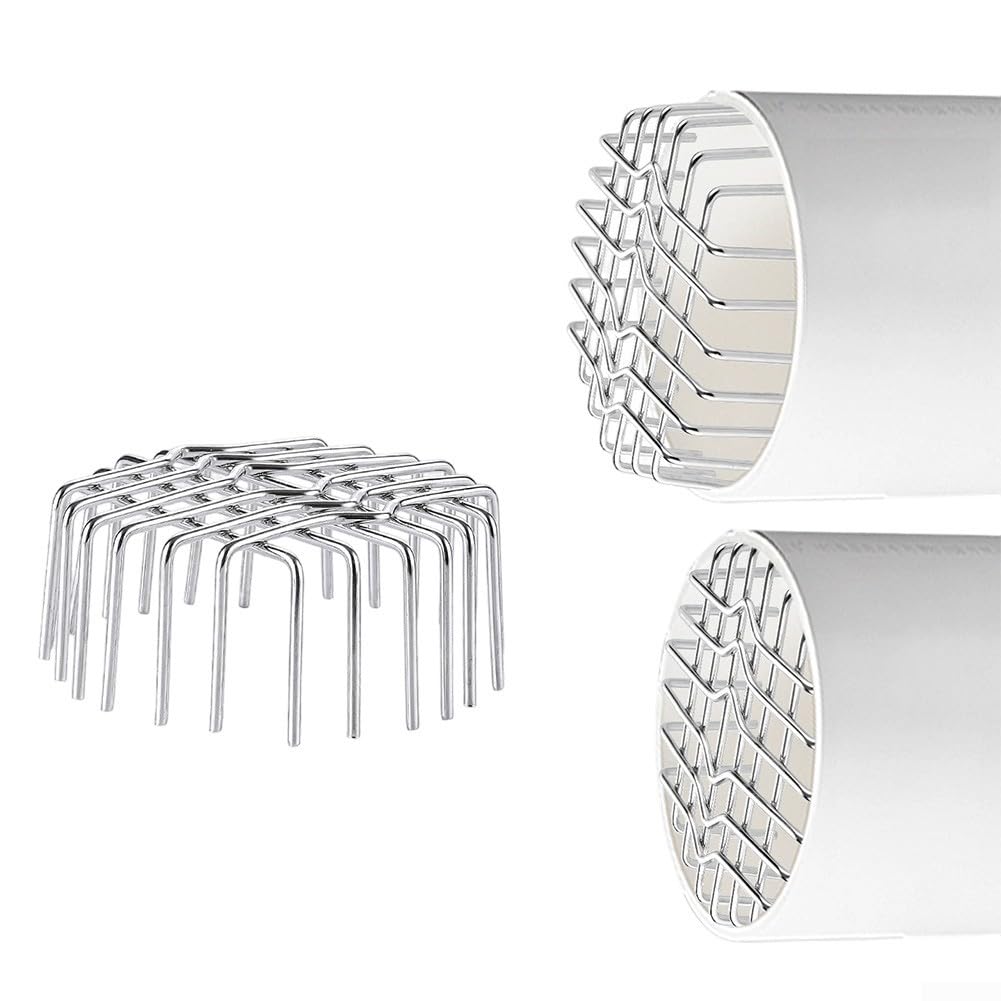 304 Stainless Steel Gutter Guard Downpipe Filter Anti-Clogging Mesh for 50mm-200mm Pipes Roof Drain Protection Leaf Sieve Silver Finish UK Homes(200 Tube)