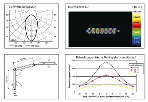 Maul LED Tischleuchte MAULatlantic, LED Lampe mit Standfuß, 6500 K, Arm Metall, Tischlampe für Schreibtisch, Büro… – Bild 4