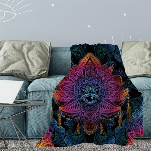 Xing7Day Soft Mandala Boho Blanket Flannel Throw Blanket Gifts For Adults Cozy Blanket For Colorful Floral Bohemian All Season Couch Bed Sofa Home Decor thumb #2