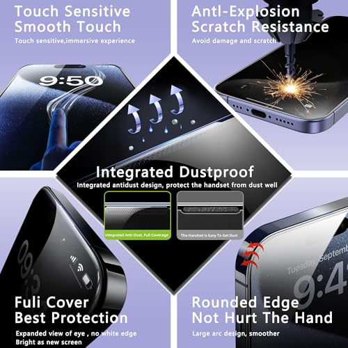 Image of 2-Pack Anti Blue Light Matte Screen Protector for iPhone 11 and iPhone XR 6.1-Inch, Auto Dust Removal, No Bubbles, High Definition Clear, Easy Installation