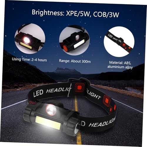 Linterna frontal LED recargable de 1200mAh con ajuste angular y carga USB para trabajo 7