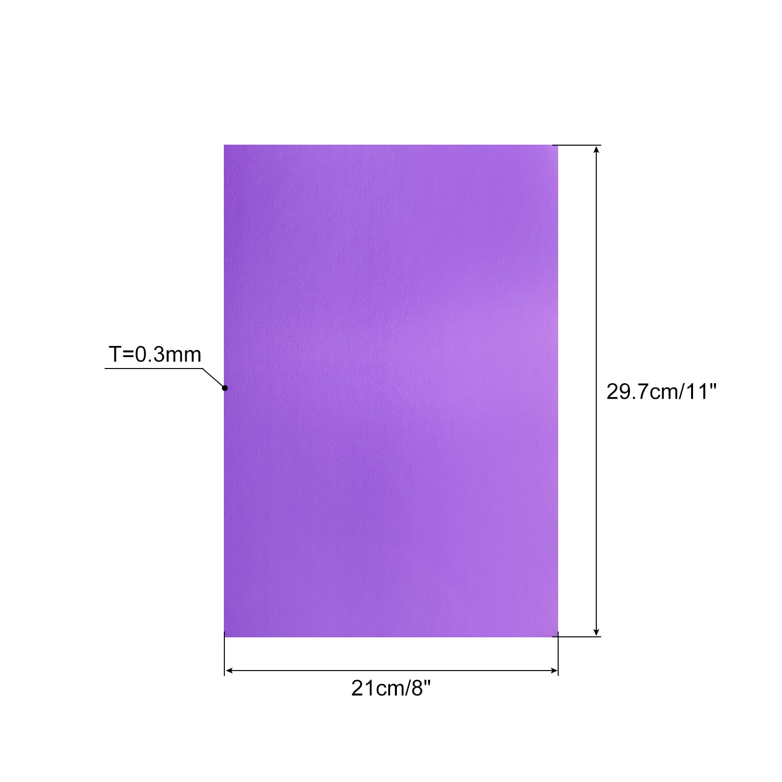 PATIKIL Metallic Foil Board Card Stock Sheets Arts & Crafts, Classroom Activities & Card Making 8 Inch x 11 Inch,92 Lb/250gsm, Purple, Pack of 10