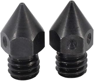 2pcs Hardened Tool Steel MK8 Nozzle 0.4mm Compatible with 1.75mm Creality CR10 All Metal Hotend, Ender 3 V2 Pro 3S, Prusa i3, Voxelab Aquila, Neptune 3 Pro Max 3D Printer (2x0.4mm)