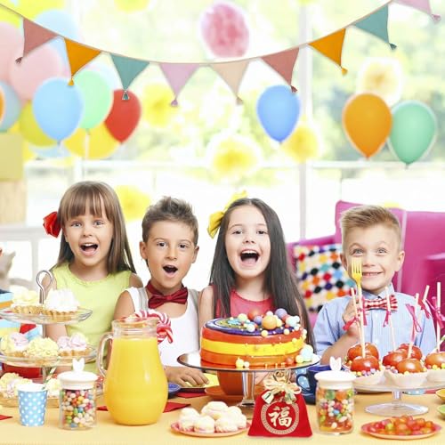 AUNHOKE Wimpelkette Kinderzimmer, 2,6m Musselin Baumwolle Stoff Wimpelkette, Girlande Kinderzimmer Deko zum Aufhängen, Wanddeko Geschenk, Geburtstag für Party, Babyzimmer Hausbett Dekoration