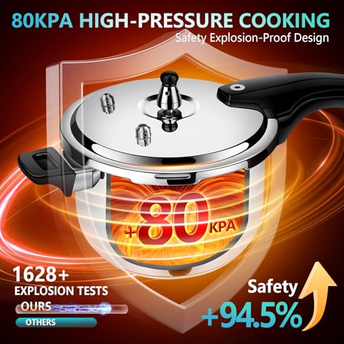 Image of Premium 8.46 Quart Stainless Steel Pressure Cooker, Quality Crafted Kitchen Cookware, Professional Performance, Durable Design for Daily Family Cooking