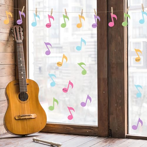 Image of Music Note Glitter Cutouts - 100Pcs Colorful Music Notes Themed Paper Cut-Outs Musical Notes Shaped Paper Die Cut for Concert Party Back to School Baby Shower Classroom Bulletin Border Wall Decors