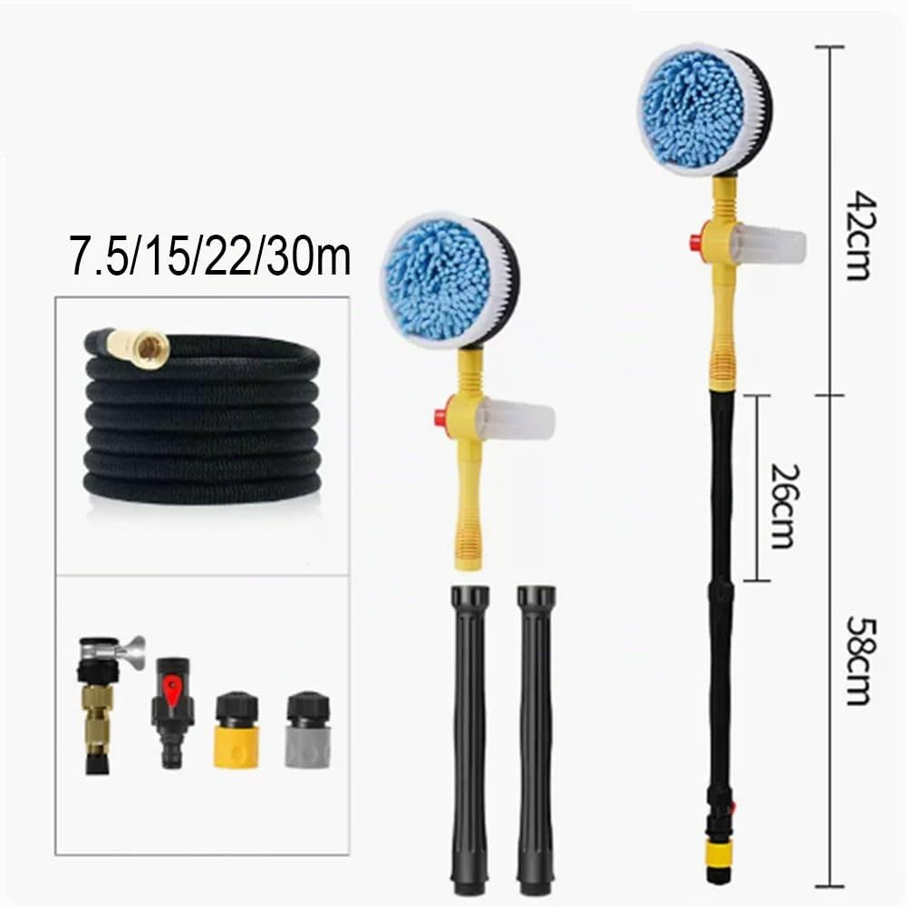 Cepillo Telescopico Agua, Cepillo para Paneles Solares con Kit De Limpieza Profesional, Limpiador Placas Fotovoltaicas para Lavar Autos, Camiones, SUV, RV, Remolques, Botes.