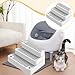 Leefasy Ramp for Automatic Cat Litter Litter Stair Washable Pad Removable with Footboard 3 Steps for Small Cats Indoor, White
