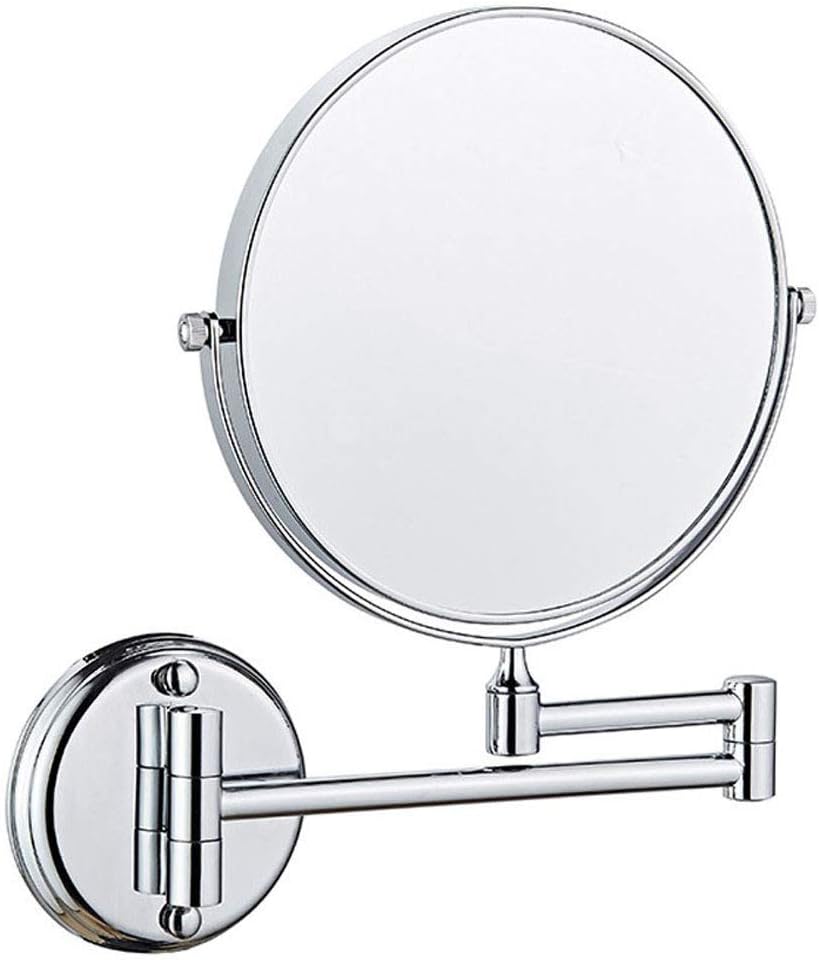 Makeup Mirror 8-inch Two-Sided Swivel Wall Mounted Mirror Extending Folding Bathroom Shaving Cosmetic Make Up Mirror(Chrome,1X/3X)