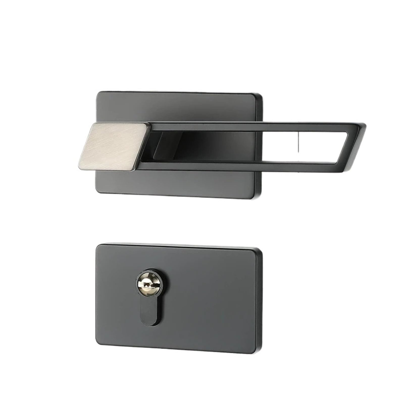 FBXRXZFPJ Silent Door Locks, Handles, Split, Home Hardware Accessories(Rectangle-Nickel)