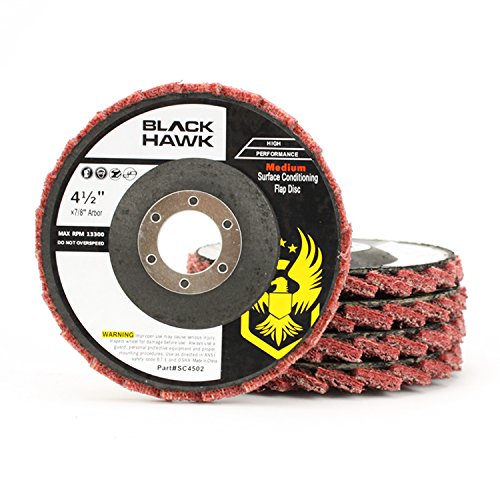 BHA Surface Conditioning Grinding, Sanding, and Polishing Flap Discs T29, 4-1/2" x 7/8", Red (Medium) - 5 Pack by BHA - Image 2